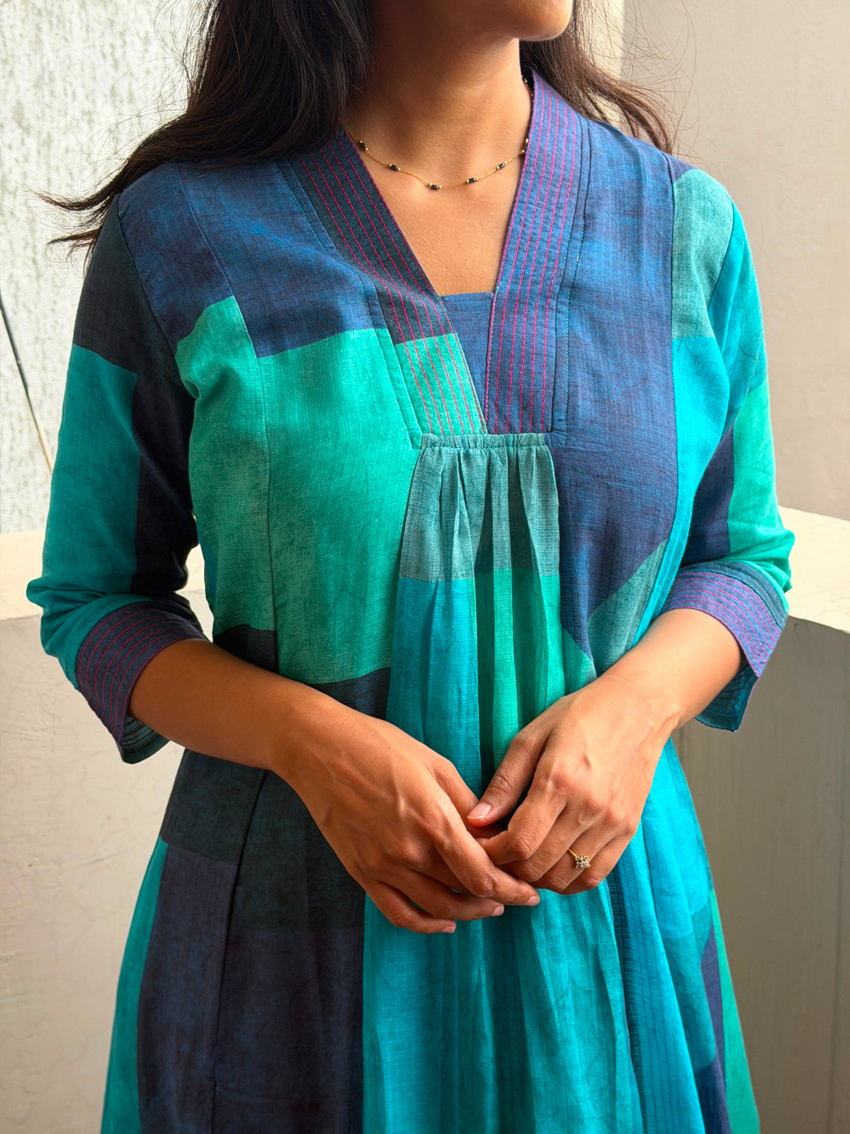 A0805 Kota cotton self design abstract dress