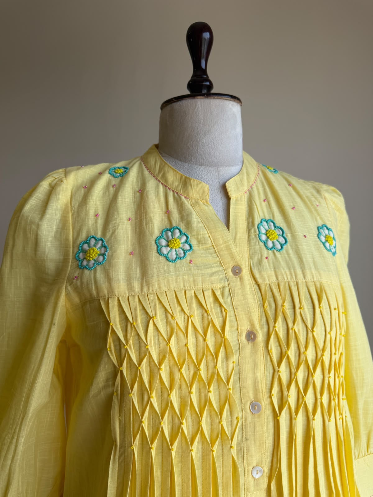 A0862 yellow cotton one piece dress