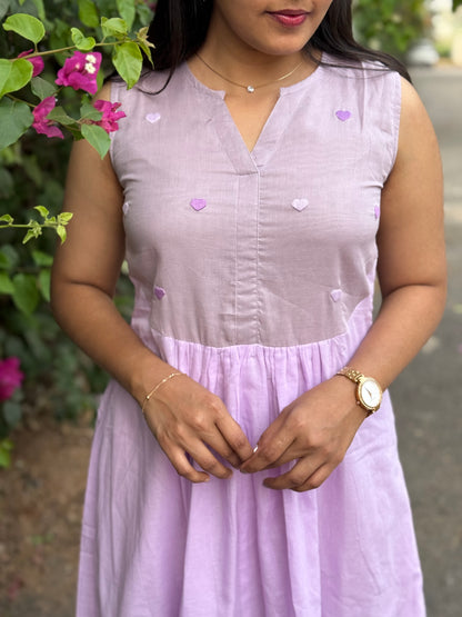A0631 lavender shaded 3 tier frock budget friendly collection