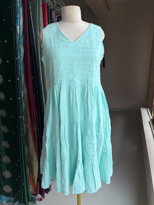 Sea blue Hakoba one piece sleeveless dress