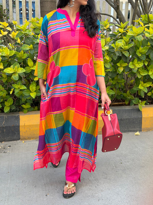 A0651 Mul cotton multi colour 2pc set