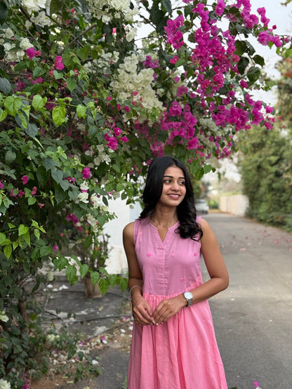 A0630 pink shaded 3 tier frock budget friendly collection