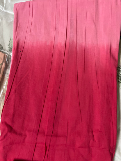 A0226 pink Mulmul shaded two piece set with hand embroidery detailing