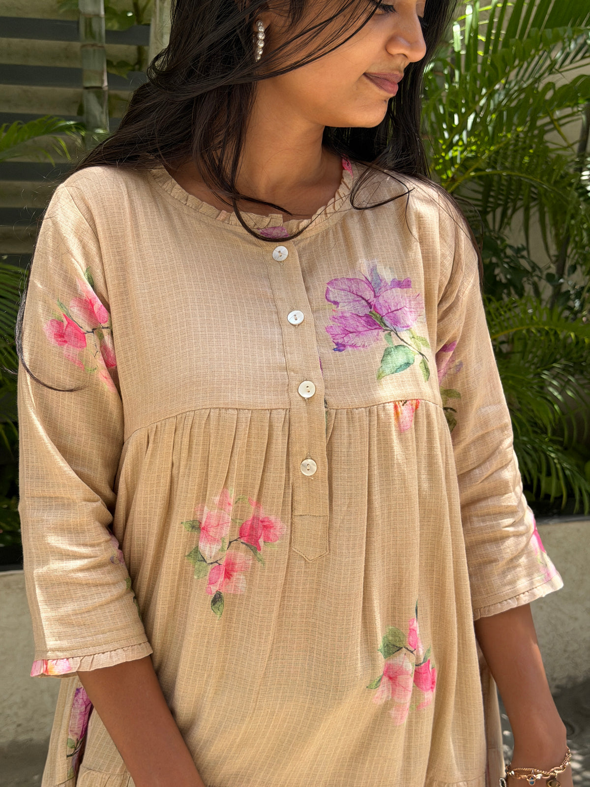 A0832 Mul Kota dresswith floral print all over the outfit