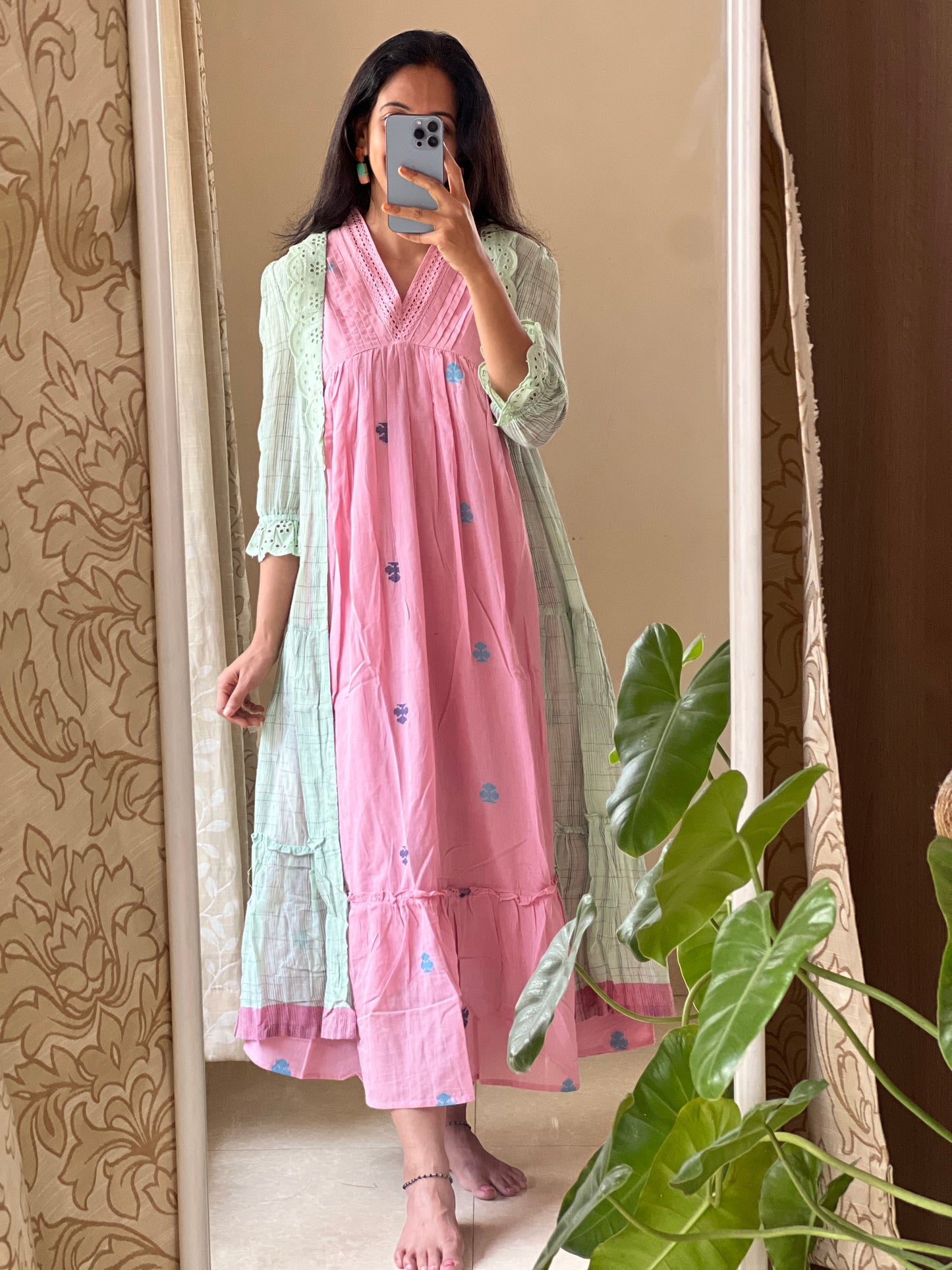 A0155 Bengal cotton jamdani coat dress