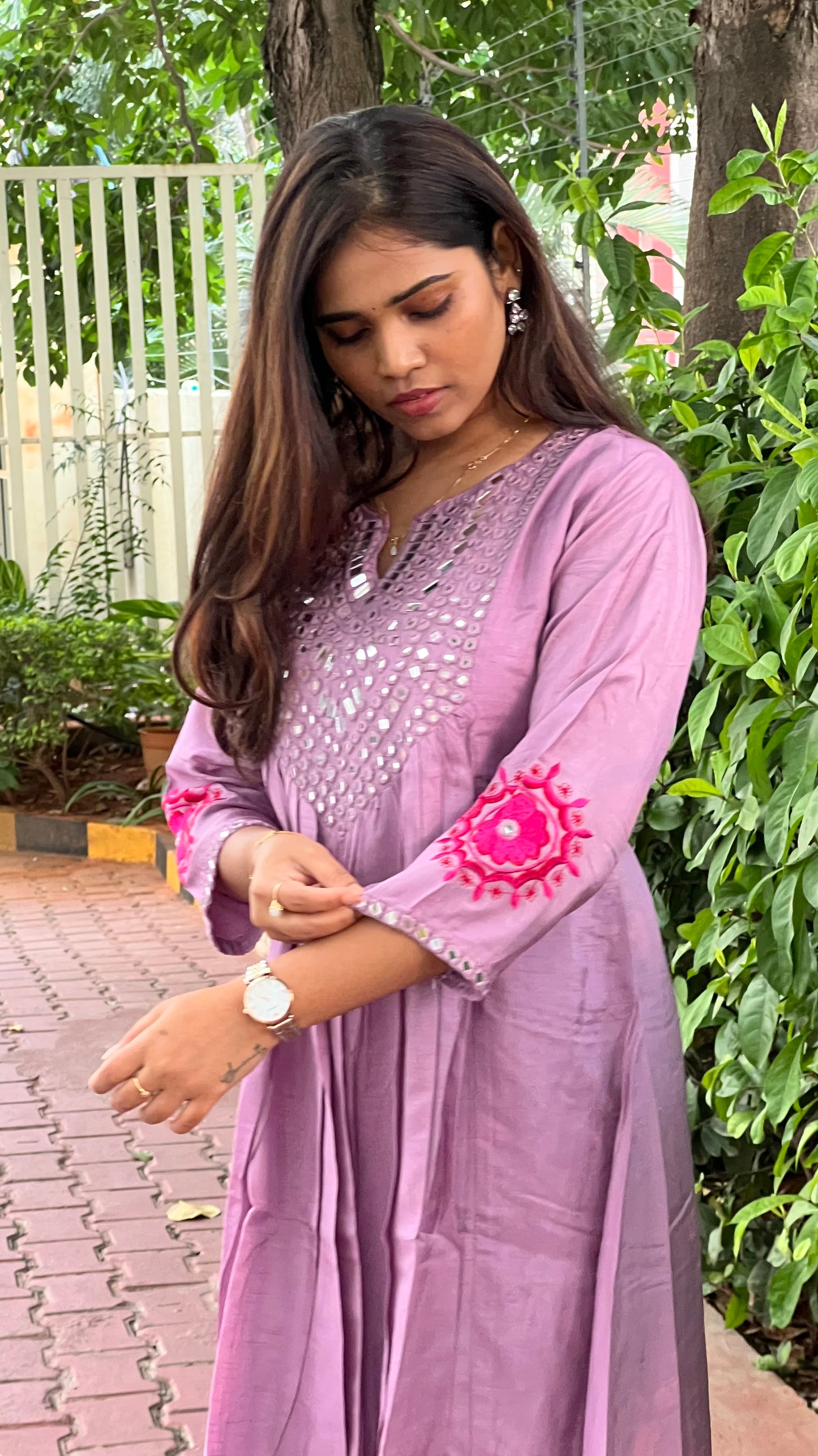 A0186 Mirror work Dola silk 2pc set