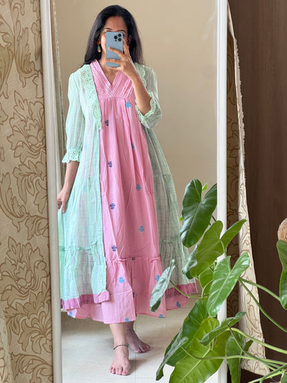 A0155 Bengal cotton jamdani coat dress