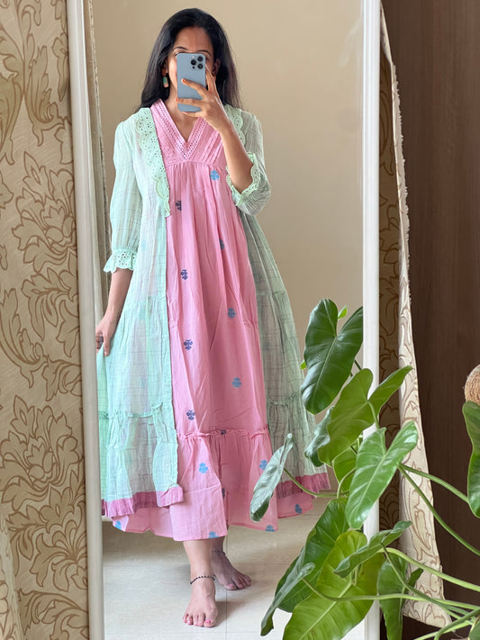 A0155 Bengal cotton jamdani coat dress