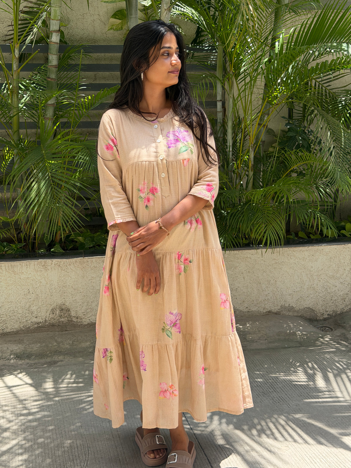 A0832 Mul Kota dresswith floral print all over the outfit