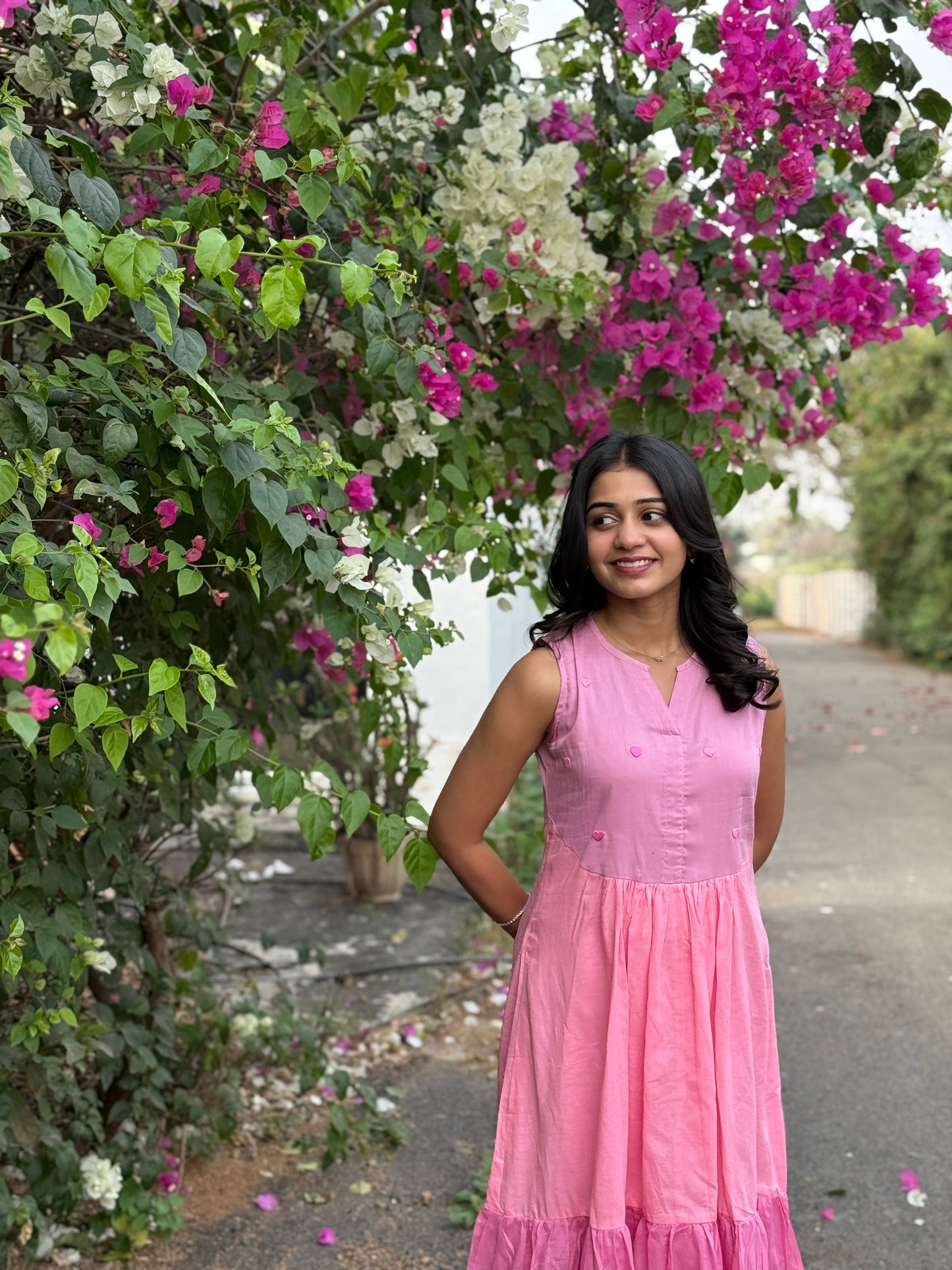 A0630 pink shaded 3 tier frock budget friendly collection