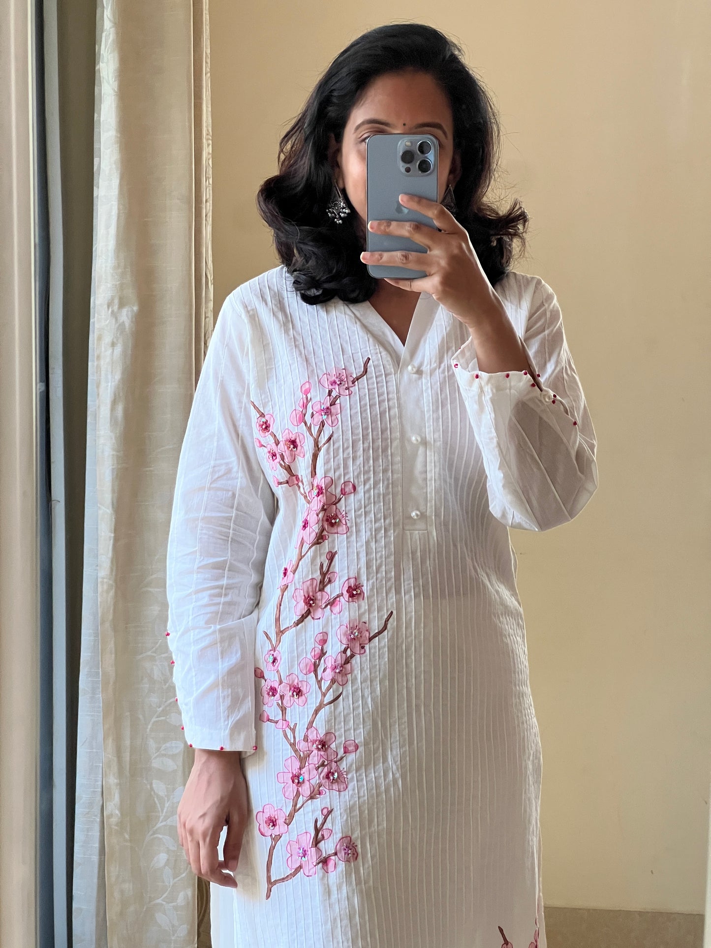 A0459 premium cotton 2 piece dress with hand block printing comes with complete lining