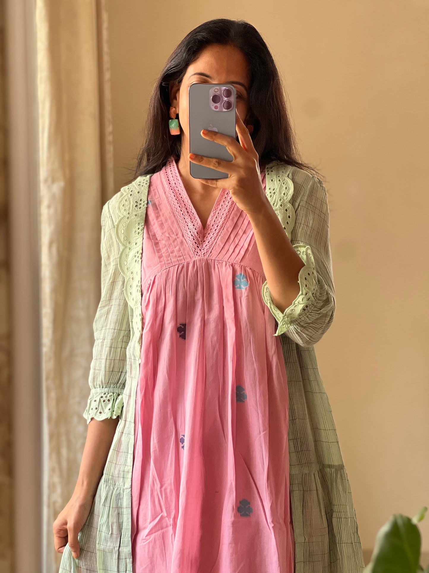 A0155 Bengal cotton jamdani coat dress