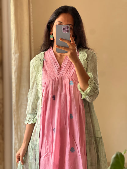 A0155 Bengal cotton jamdani coat dress