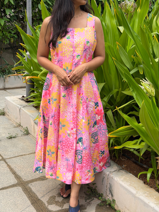 A0787 Linen The petal 🌸 dress