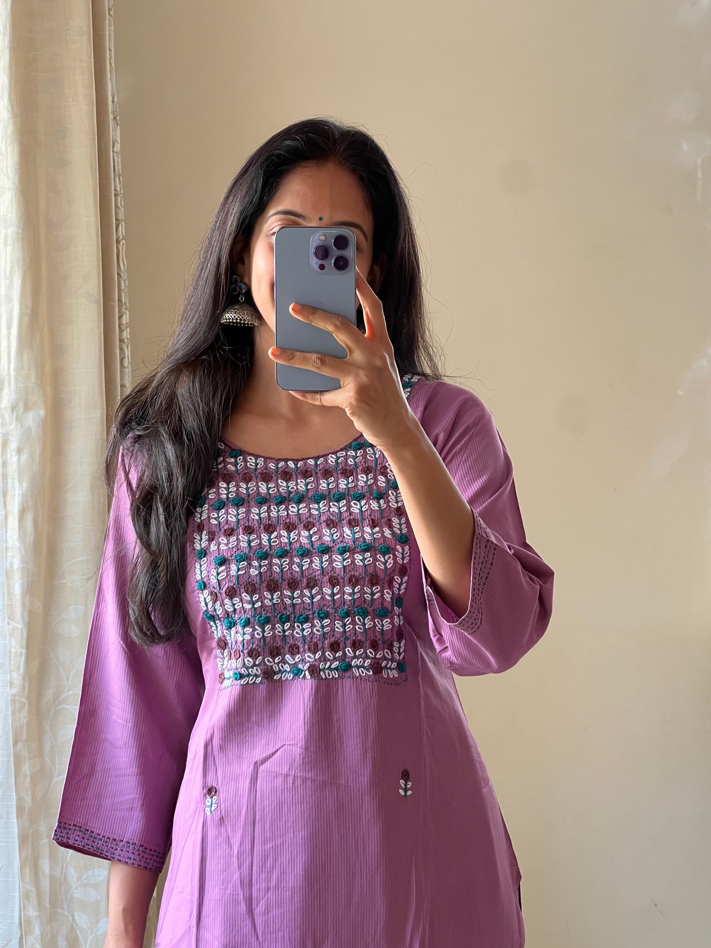 A0152 handloom fabric 2 piece set with hand embroidery detailing