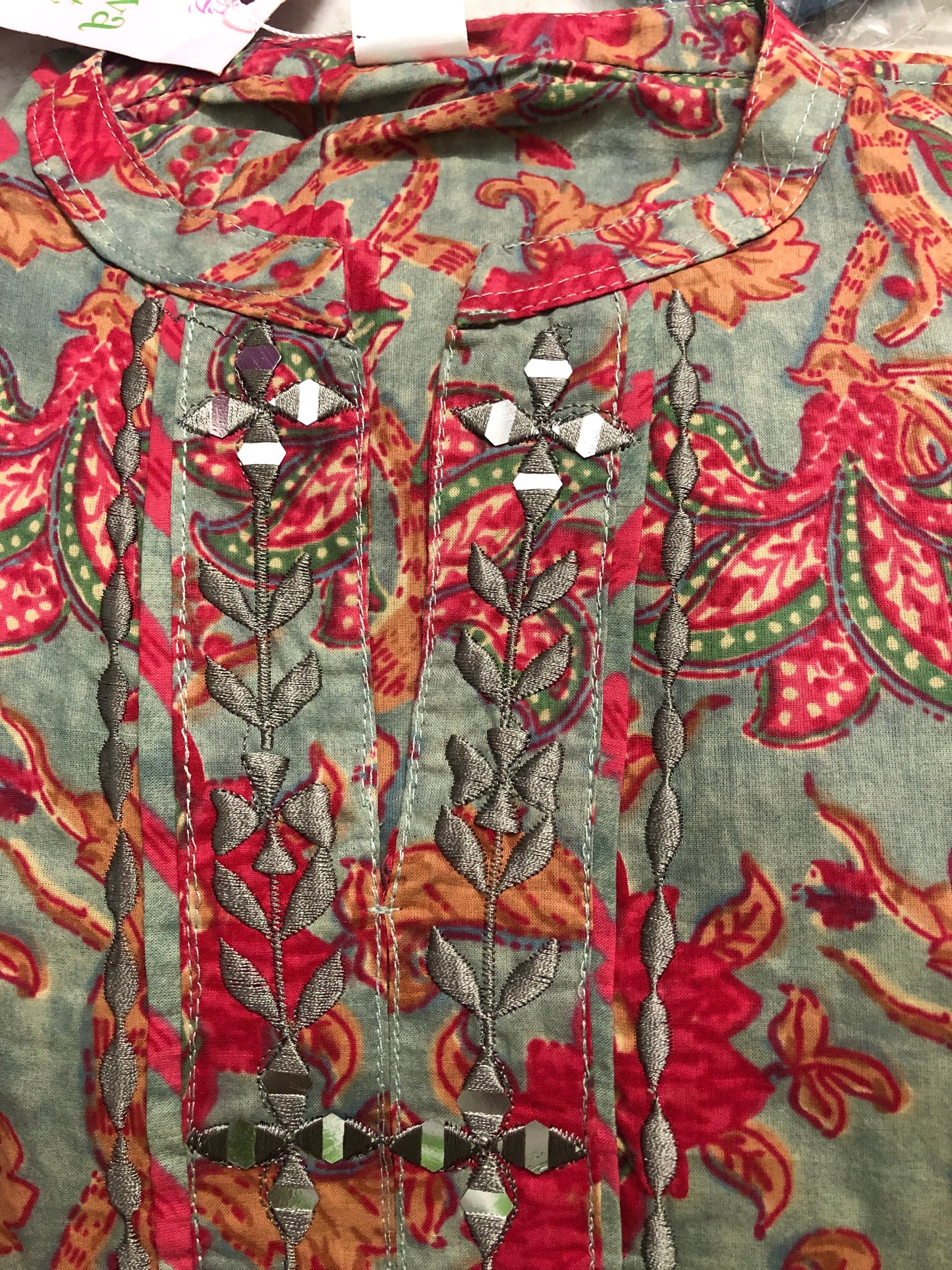 9001 Cotton 3 piece set with mirror work detailing