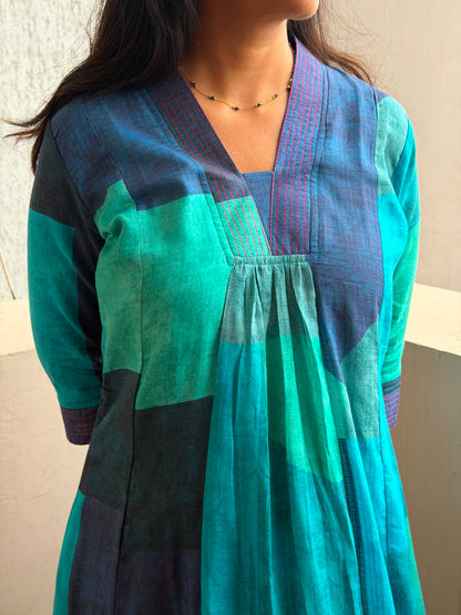A0805 Kota cotton self design abstract dress