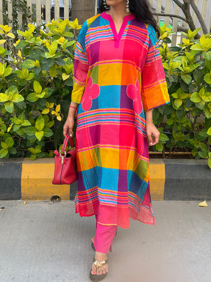 A0651 Mul cotton multi colour 2pc set