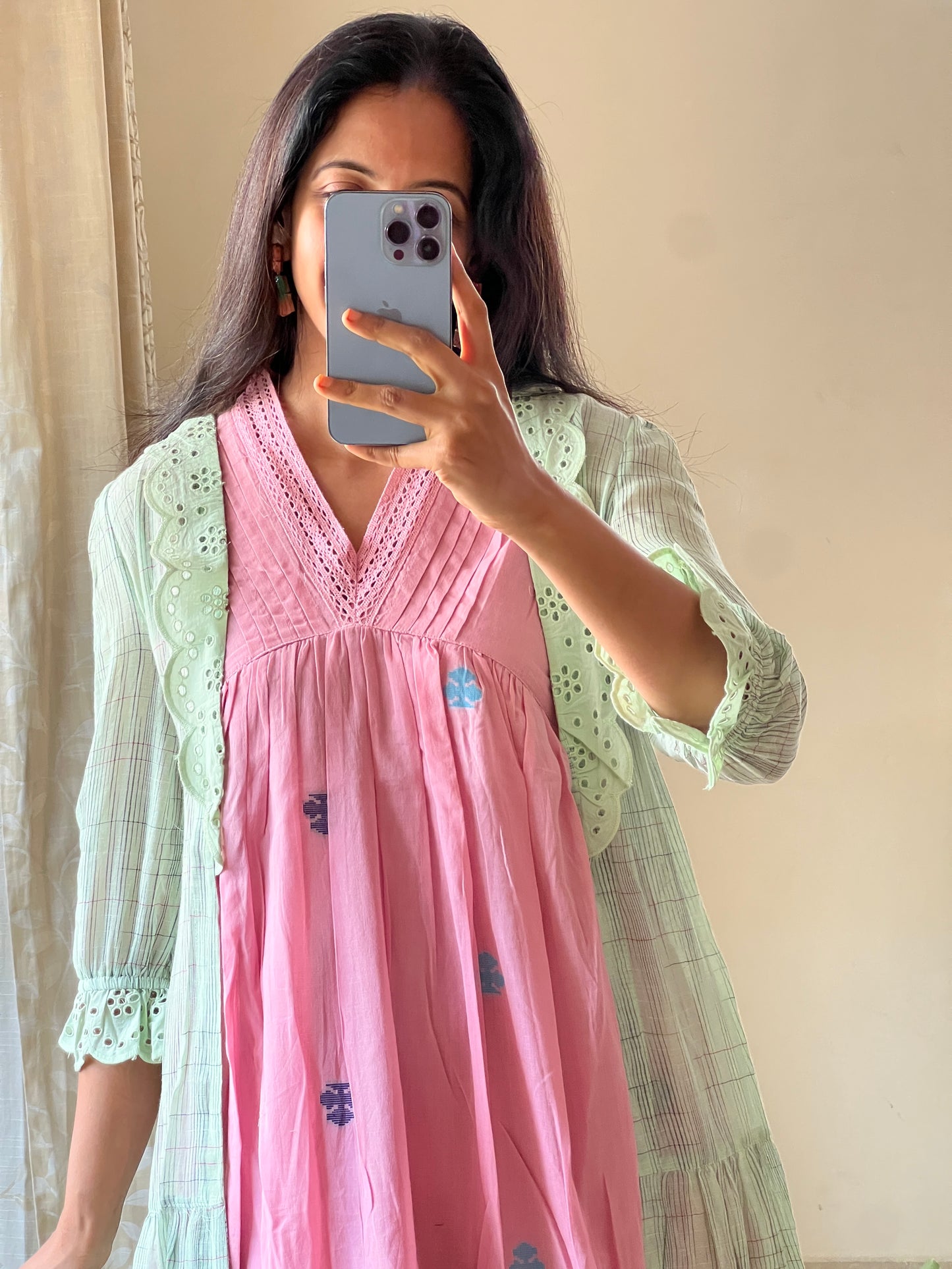 A0155 Bengal cotton jamdani coat dress