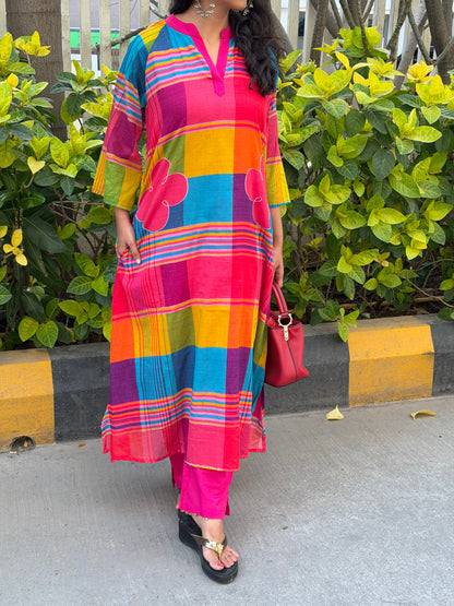 A0651 Mul cotton multi colour 2pc set