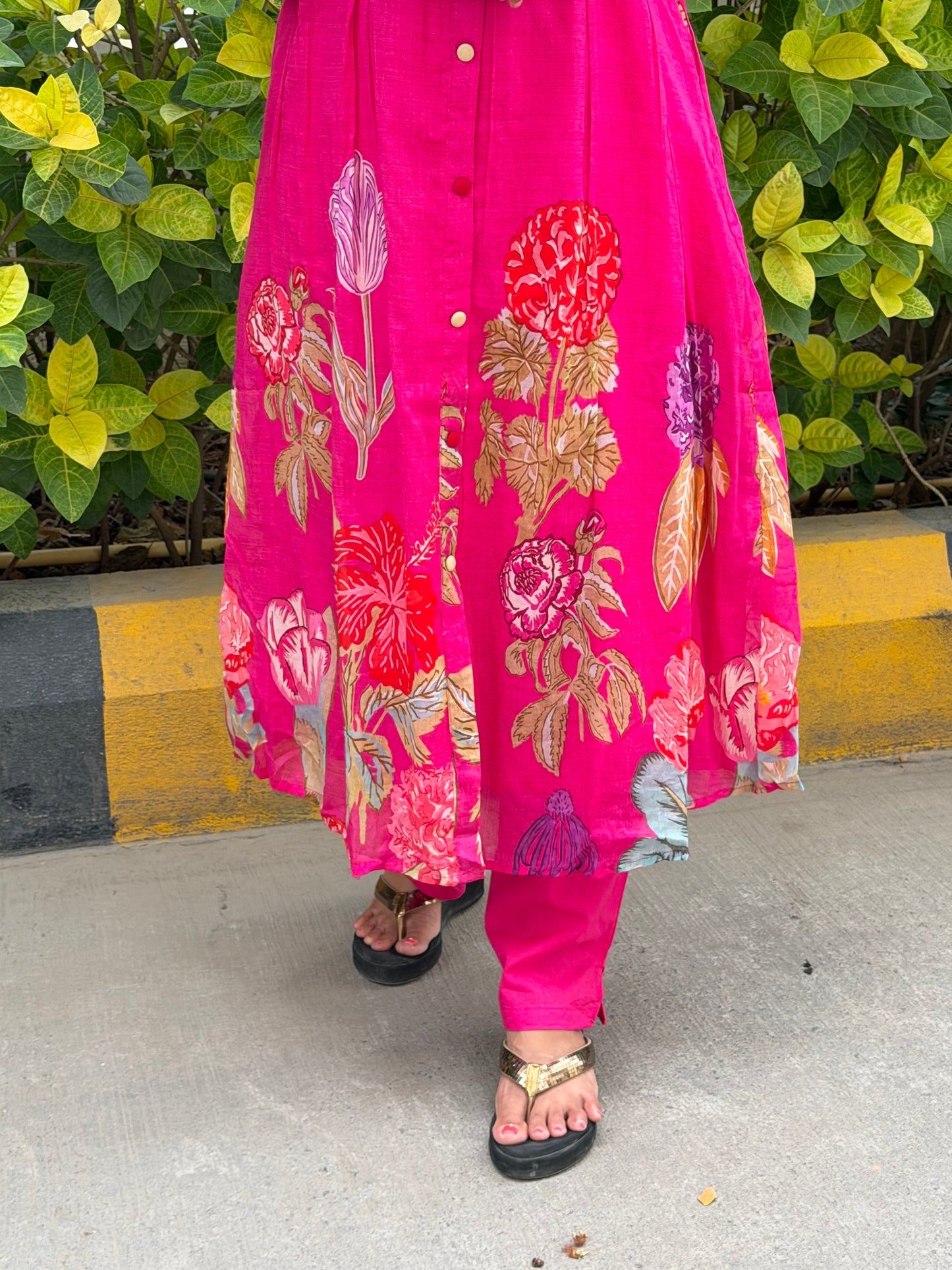 A0688 Pink floral Mulmul 2pc set
