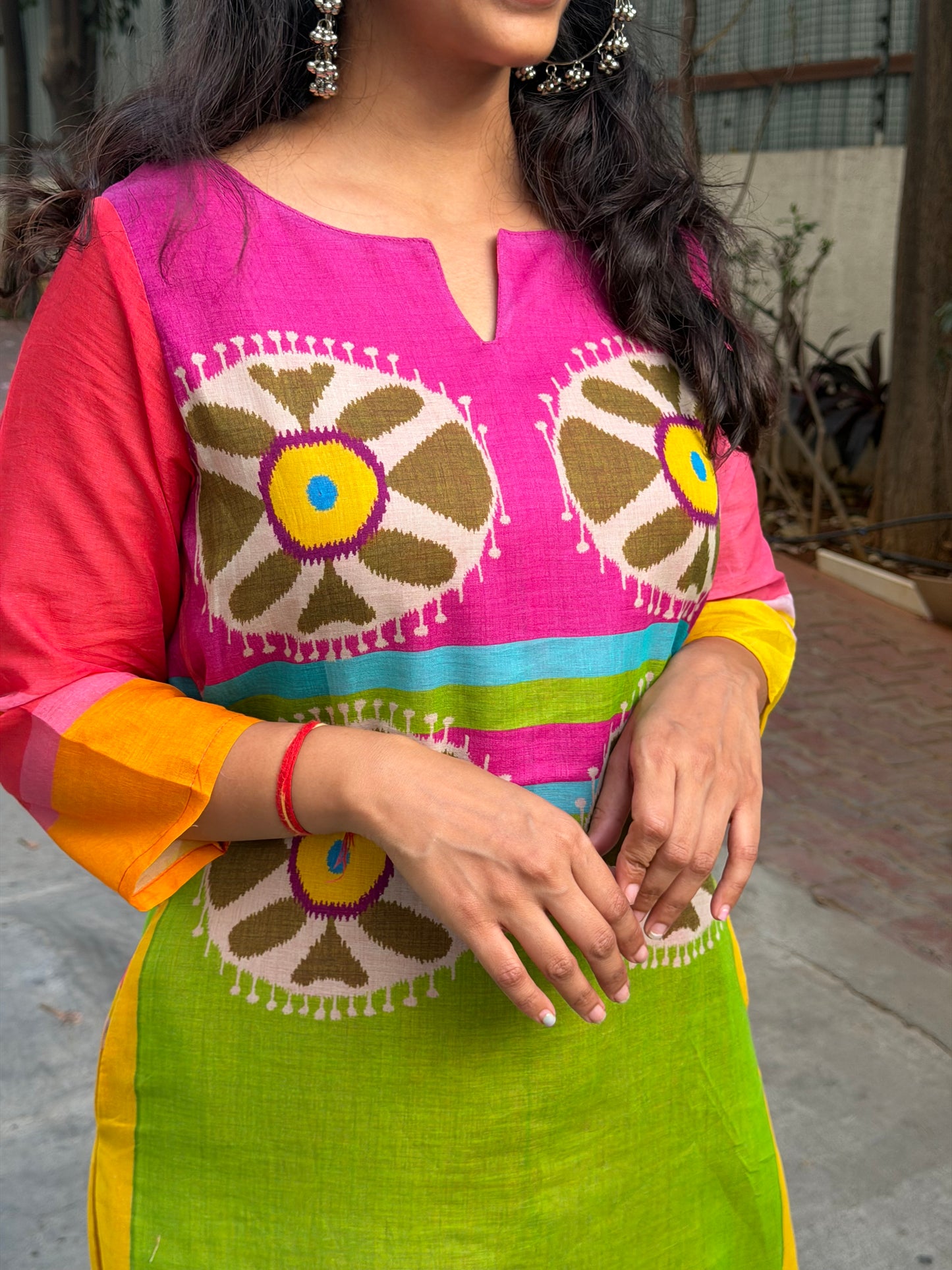 A0655 Mul cotton 2pc set in beautiful multi shade