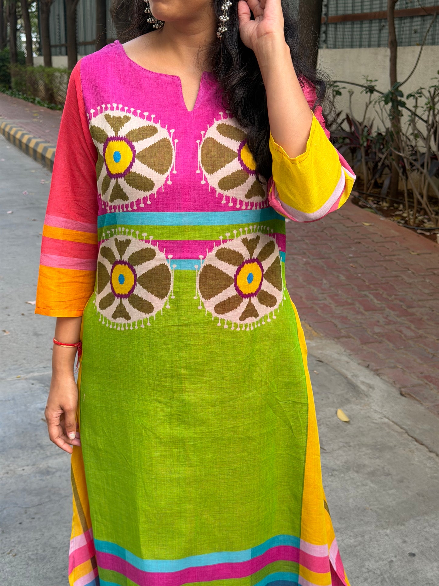 A0655 Mul cotton 2pc set in beautiful multi shade