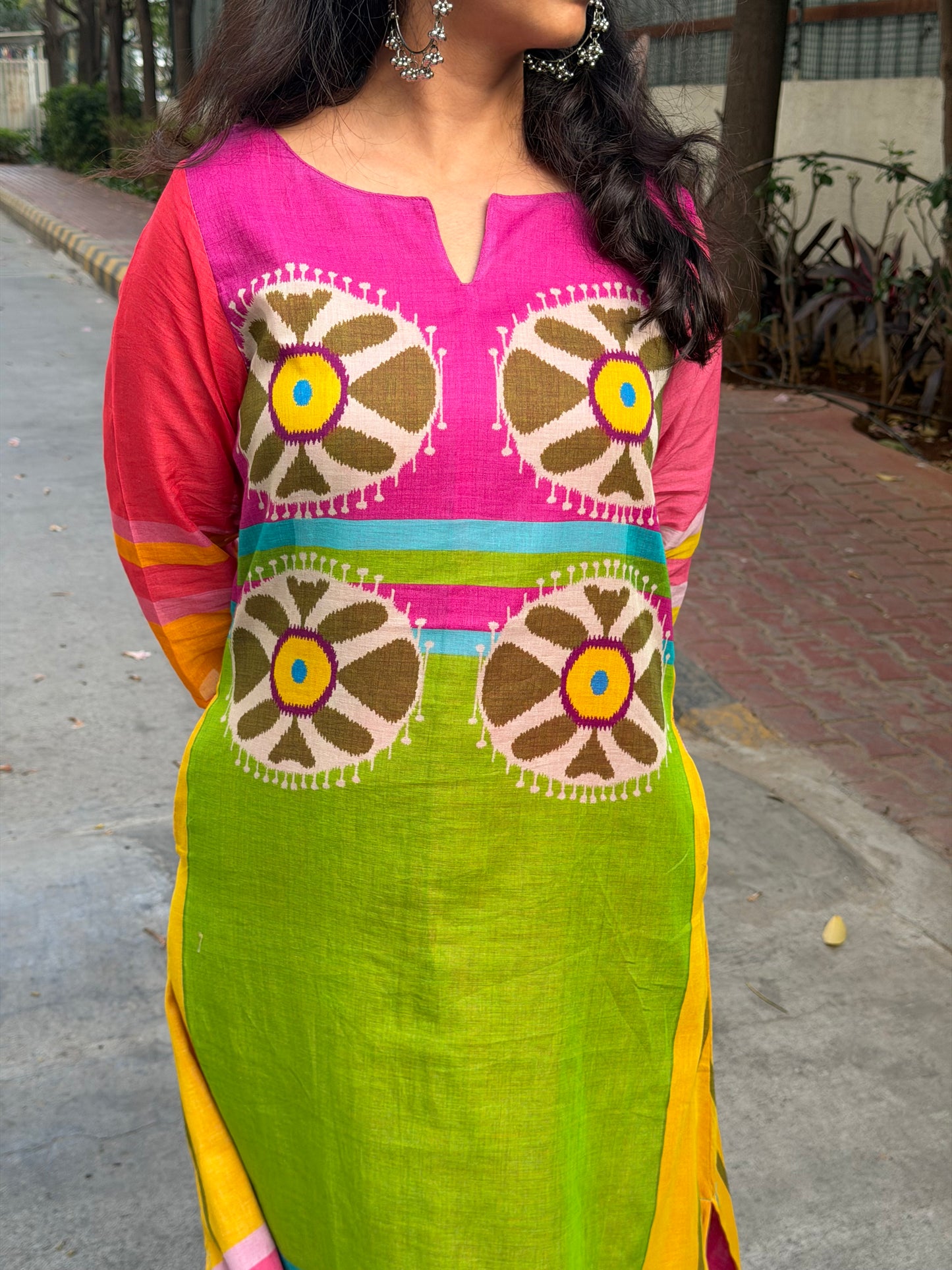 A0655 Mul cotton 2pc set in beautiful multi shade