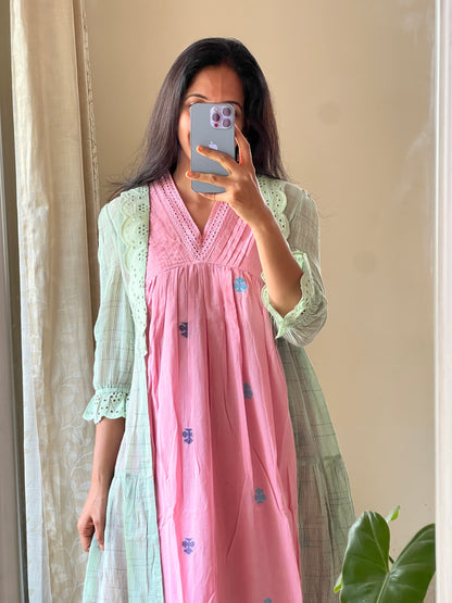 A0155 Bengal cotton jamdani coat dress