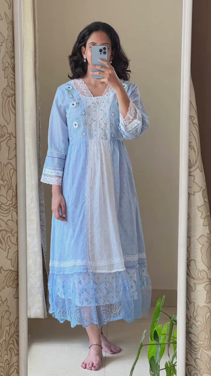 Blue Feather Pure Kota cotton dress comes with printed cotton lining